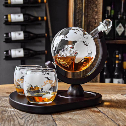 Globe Whiskey Carafe Set