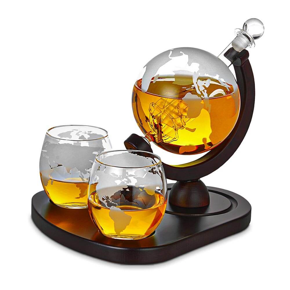 Globe Whiskey Carafe Set