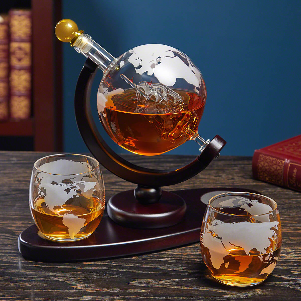 Globe Whiskey Carafe Set