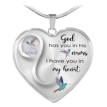 God Has You In His Arms Hummingbird Necklace
