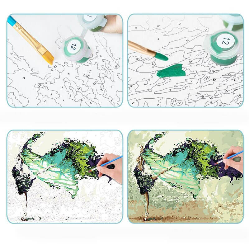 Green tree paint-by-numbers kit