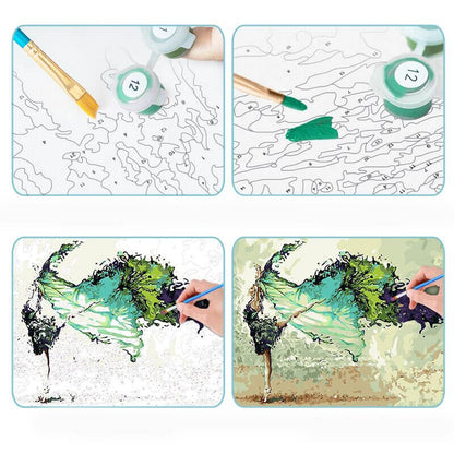 Green tree paint-by-numbers kit
