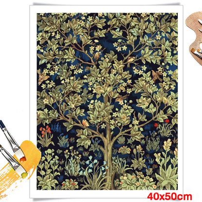 Green tree paint-by-numbers kit