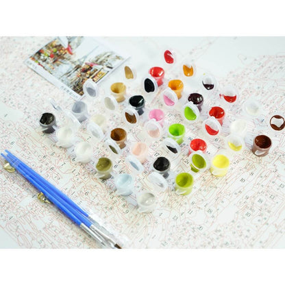 Green tree paint-by-numbers kit