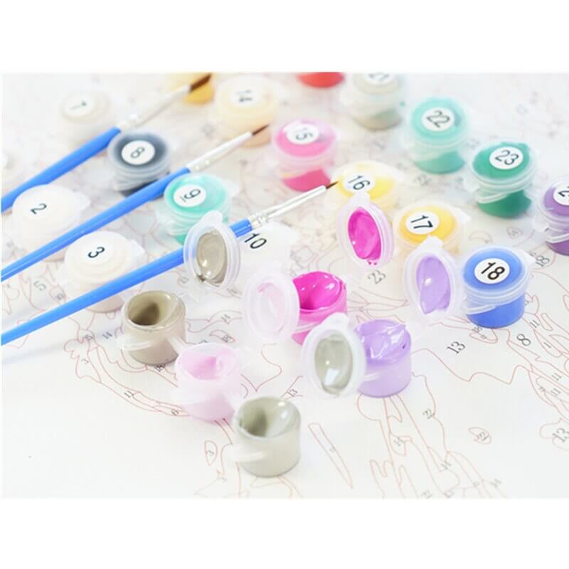 Green tree paint-by-numbers kit