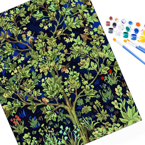 Green tree paint-by-numbers kit