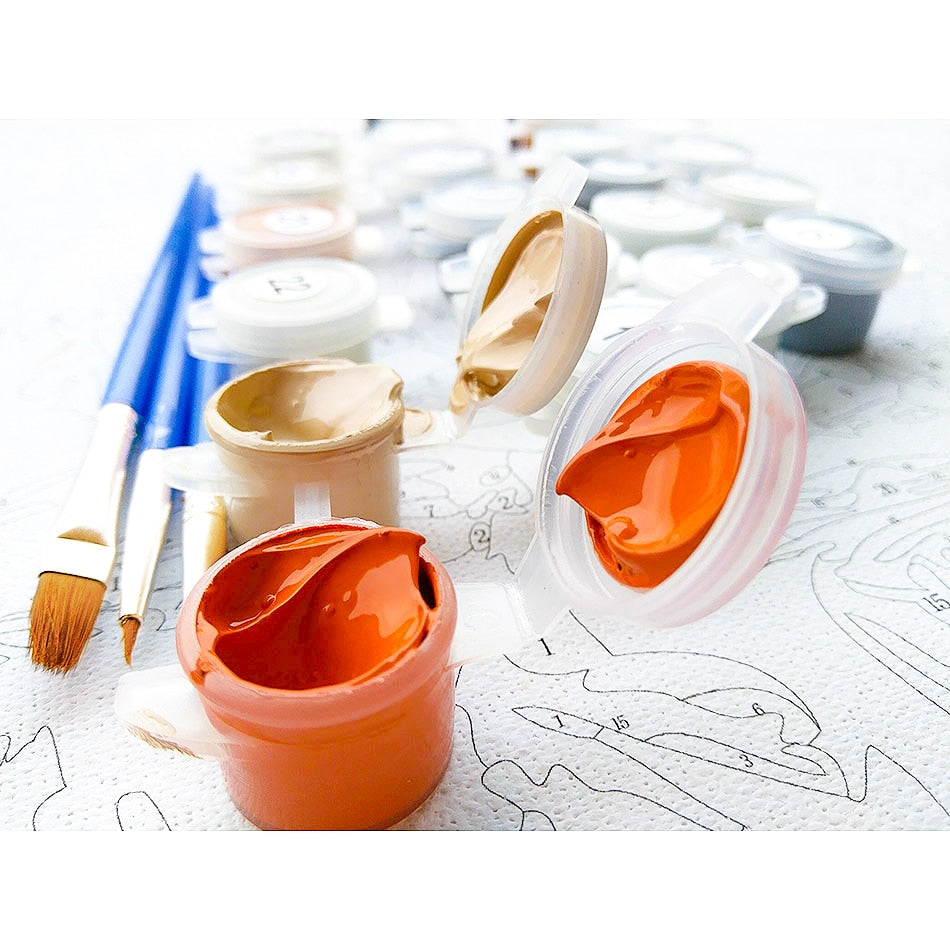 Green tree paint-by-numbers kit