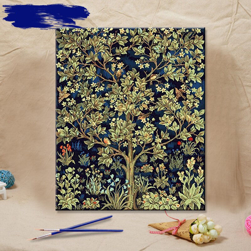 Green tree paint-by-numbers kit