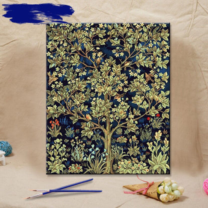 Green tree paint-by-numbers kit