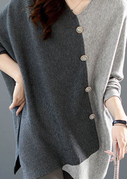 Asymmetric Knitted Shirt for Women