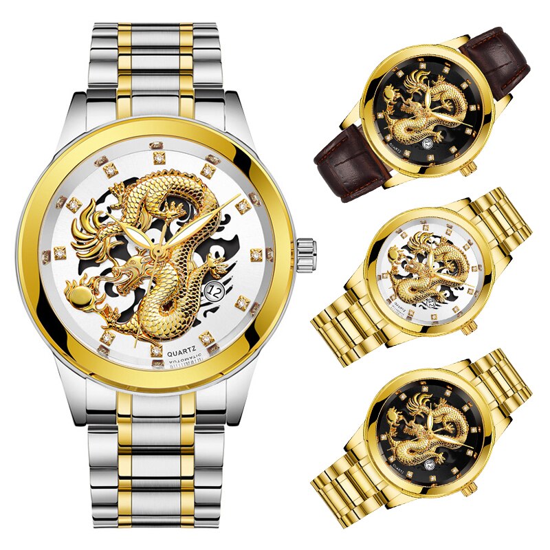 Ultrathin Golden Dragon Watch