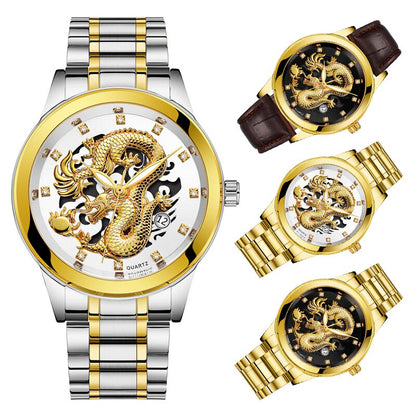 Ultrathin Golden Dragon Watch