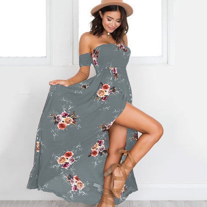 Bloemenprint Off-The-Shoulder Wrap Maxi Dress