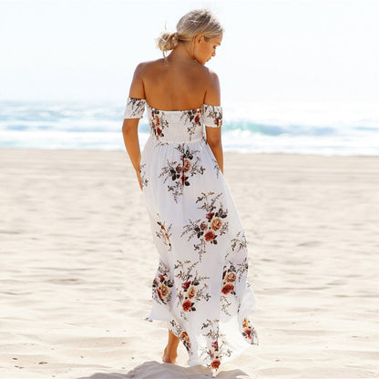 Bloemenprint Off-The-Shoulder Wrap Maxi Dress