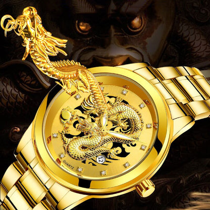 Ultrathin Golden Dragon Watch