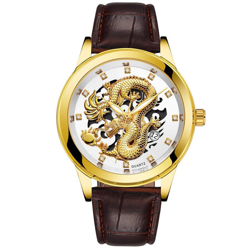 Ultrathin Golden Dragon Watch