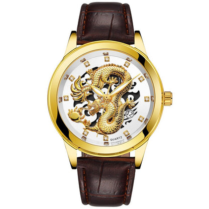 Ultrathin Golden Dragon Watch