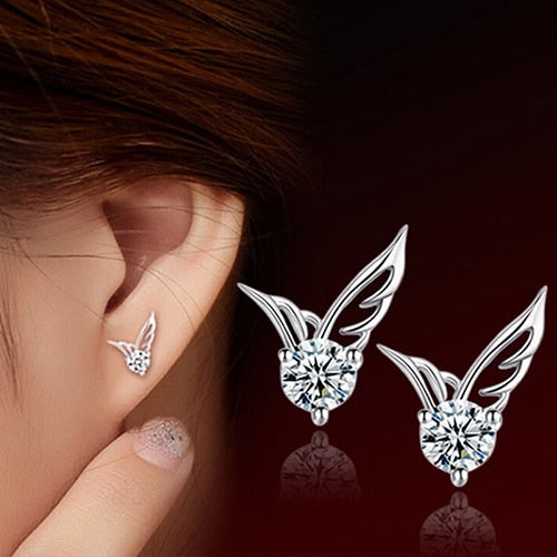Angel Wings Silver-plated Earrings
