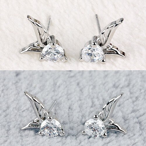 Angel Wings Silver-plated Earrings