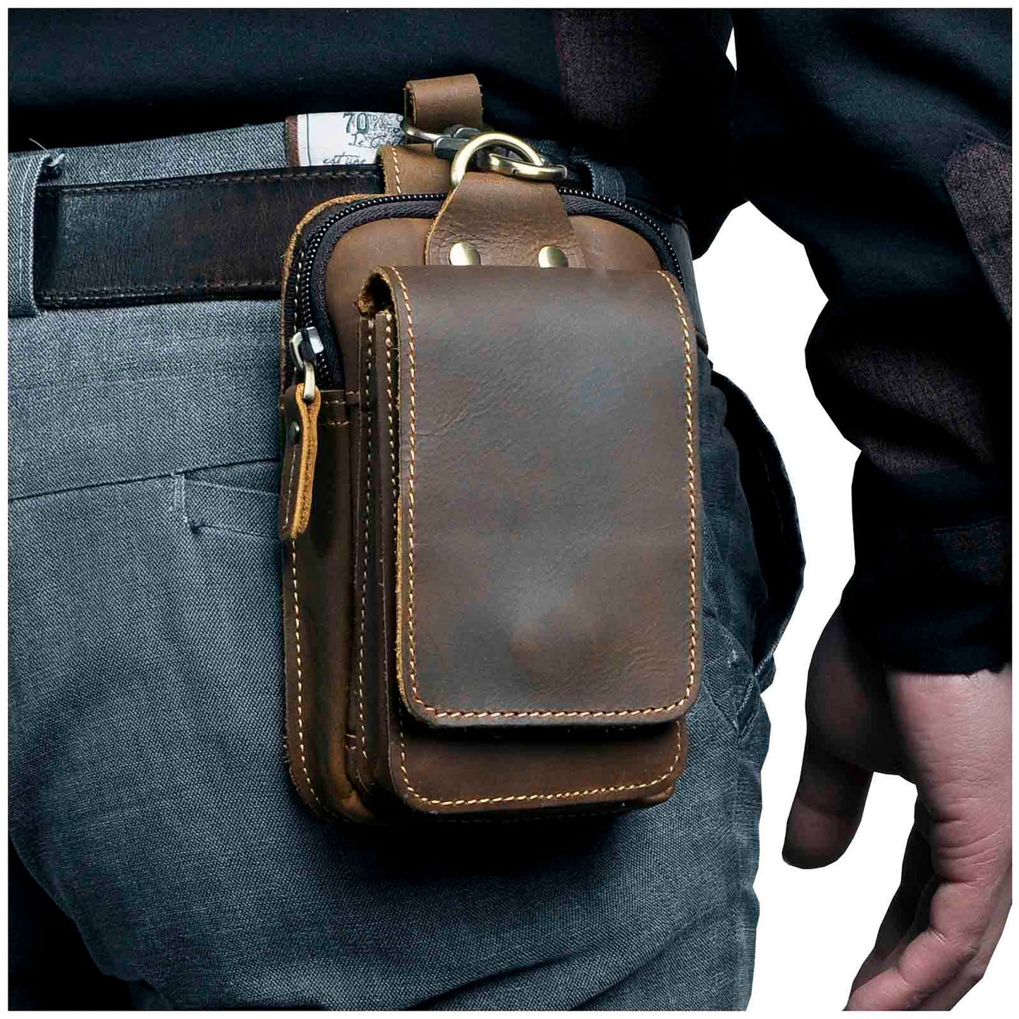 Leather Style Men's Waist Bag