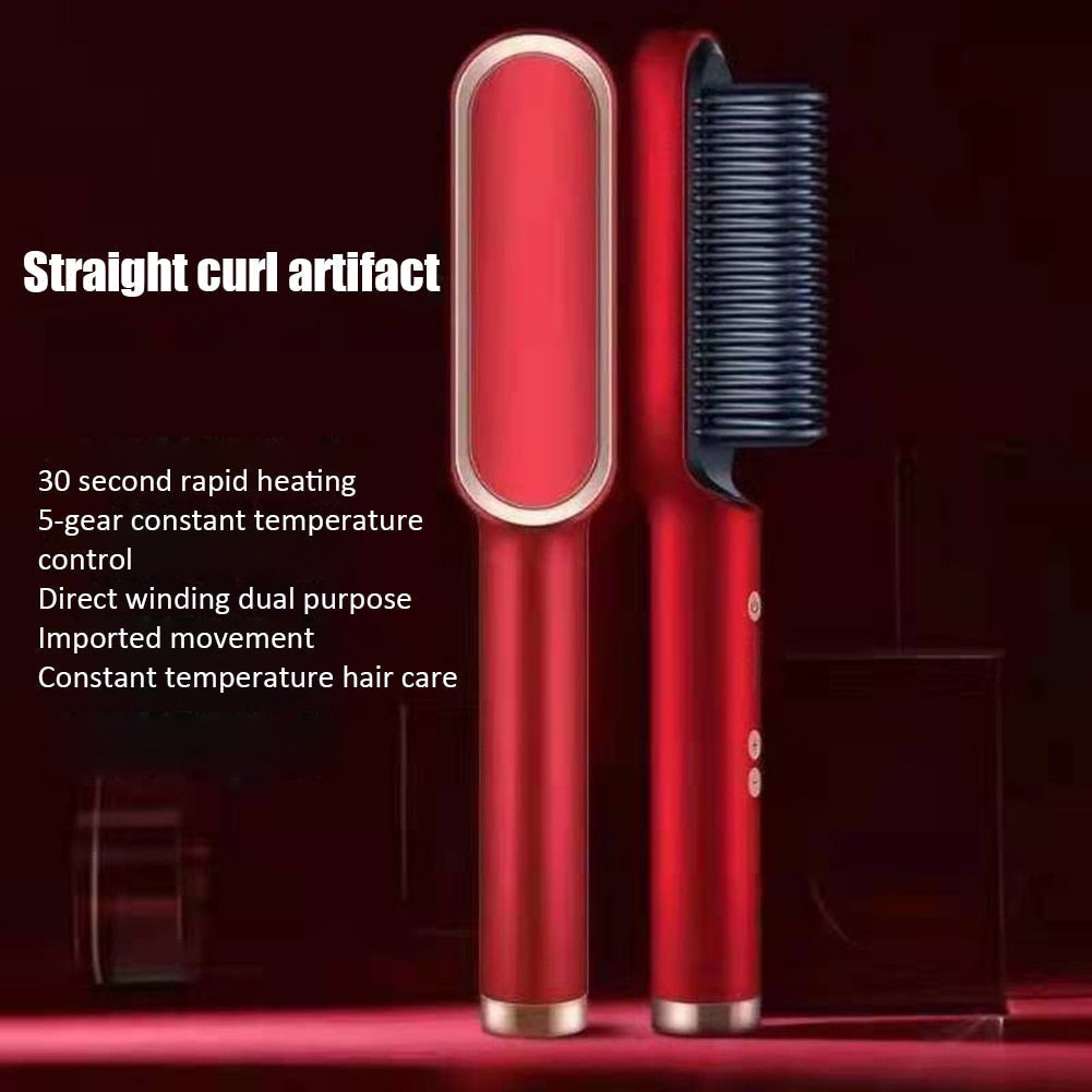 Hair straightener Brush Heated Comb