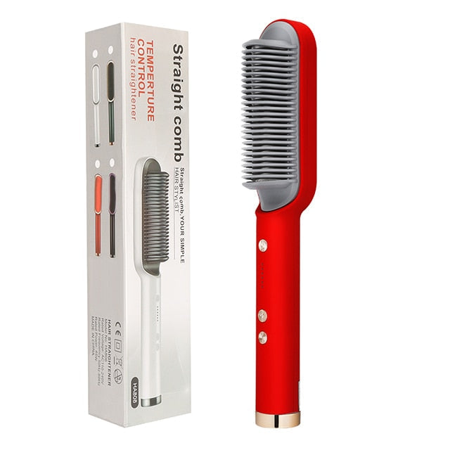 Hair straightener Brush Heated Comb