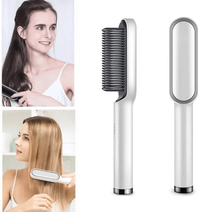 Hair straightener brush