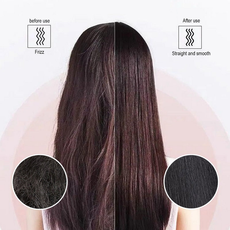 Hair straightener brush