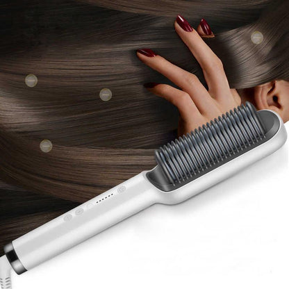 Hair straightener brush