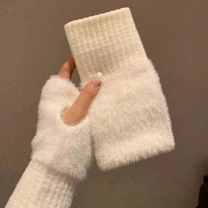Half-Finger Fleece Gloves