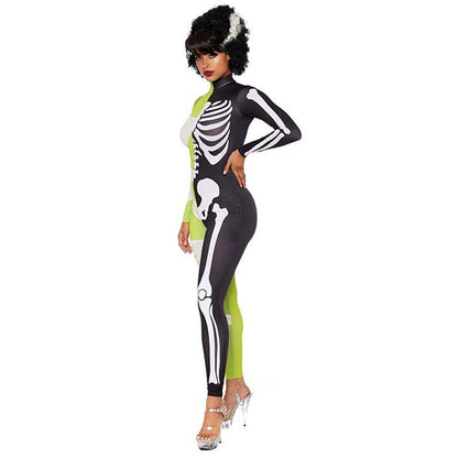 Halloween Costume for Women Half Mumie Half Skelett