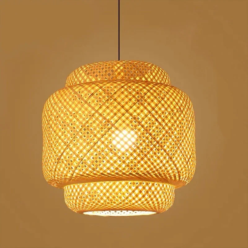 Hand-knitted Bamboo Pendant Lamp