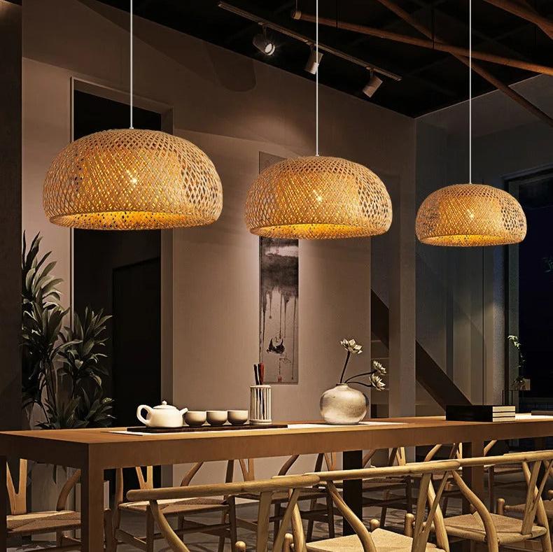 Hand-knitted Bamboo Pendant Lamp