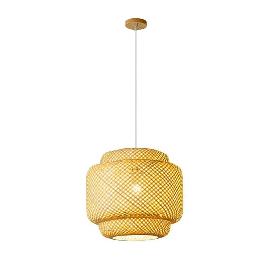 Hand-knitted Bamboo Pendant Lamp