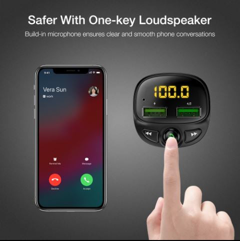 Hands-free Bluetooth car FM transmitter