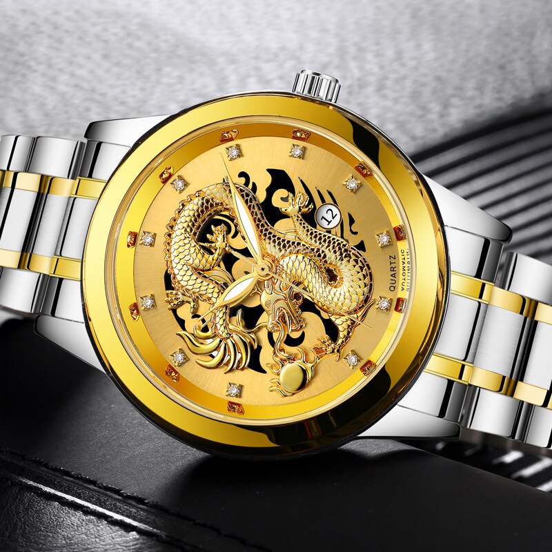 Ultrathin Golden Dragon Watch