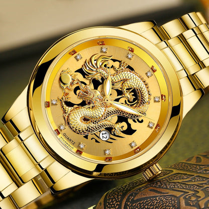 Ultrathin Golden Dragon Watch