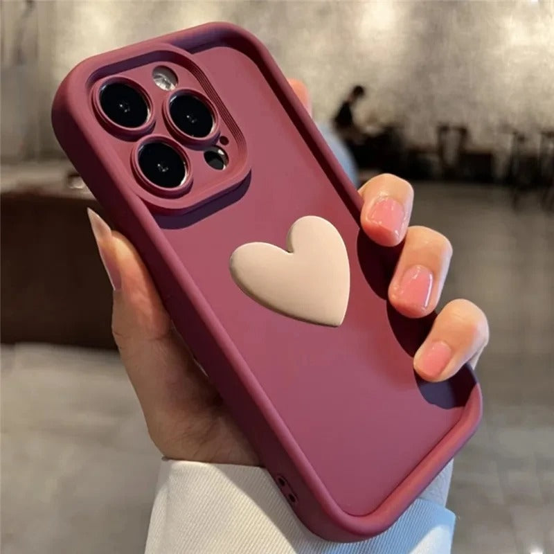 Heart Silicone Phone Case For iPhone