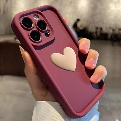 Heart Silicone Phone Case For iPhone