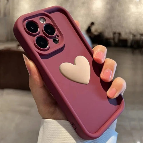 Heart Silicone Phone Case For iPhone