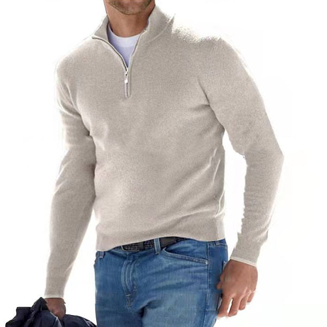 Heren Pullover V-hals Gebreid Comfortabel