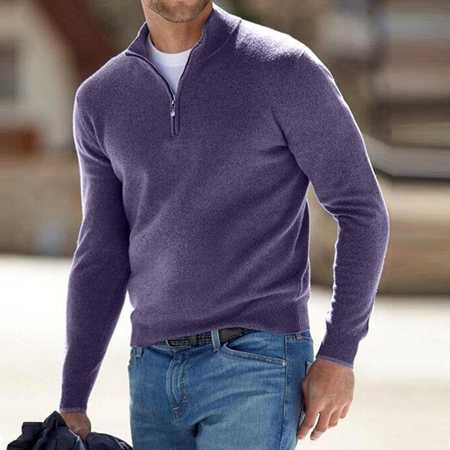 Heren Pullover V-hals Gebreid Comfortabel