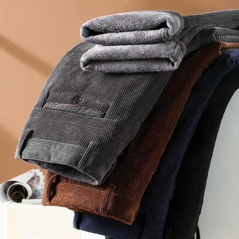 Men's trousers corduroy with fleece lining