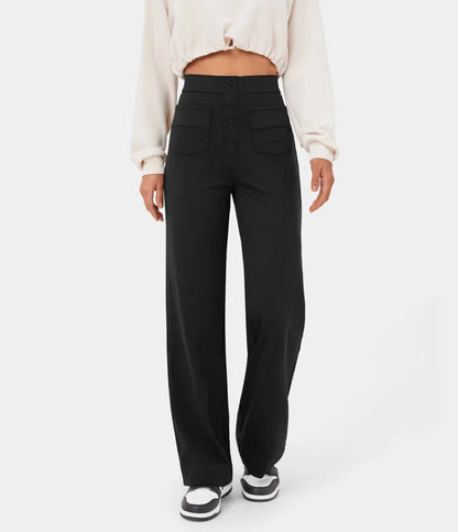 Women's Trousers with Buttons and Stylish Design