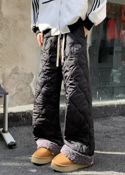 Men's Fleece Trousers with Pockets and Patchwork