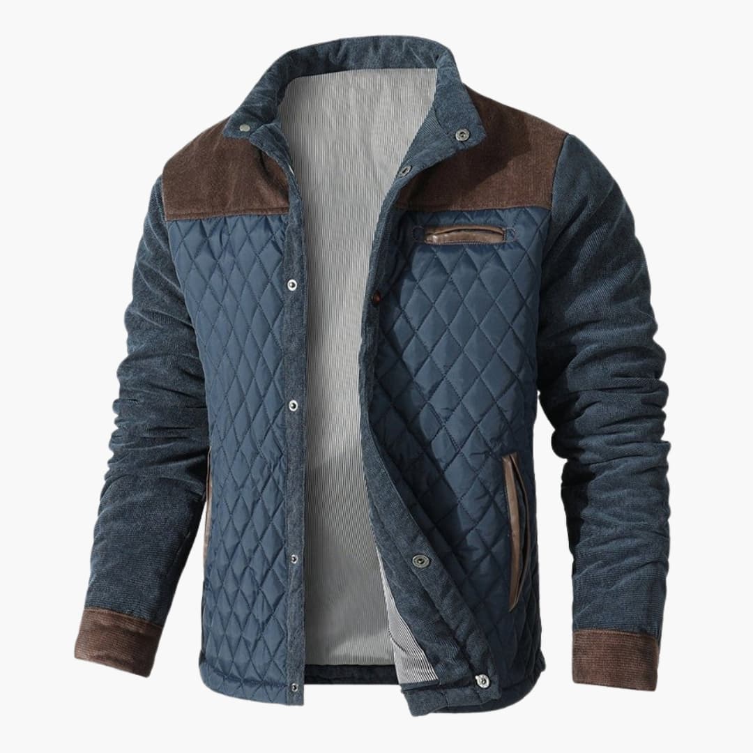 Men's Quilted Jacket with Contrast Details