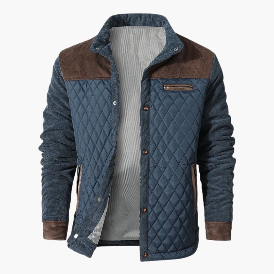 Men's Quilted Jacket with Contrast Details