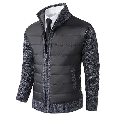 Men's Quilted Jacket with Ribbed Sleeves