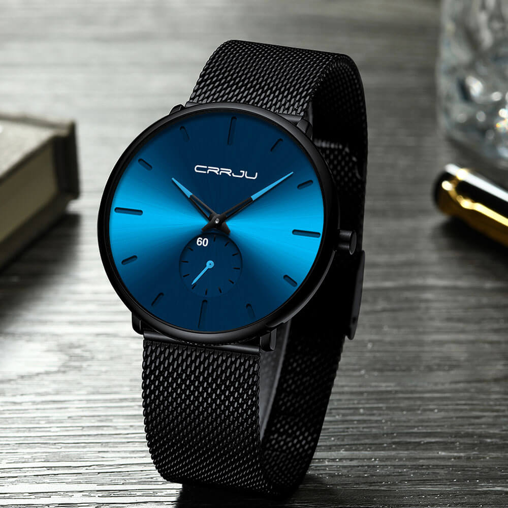 Men's Watch Analogue Minimalist Steel Blue