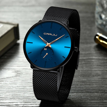 Men's Watch Analogue Minimalist Steel Blue